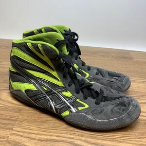 Asics Split Second 8 J001Y Mens Sz 13 Grey Neon HiTop MMA Boxing Wrestling Shoe